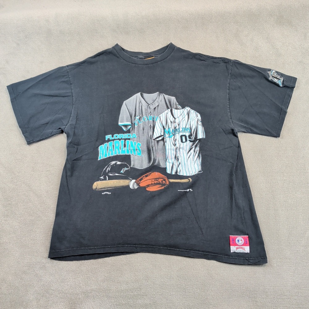 Nutmeg Mills XL Florida Marlins Vintage Single Stitch MLB Graphic T-Shirt 90s